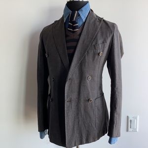 Double Breasted Chocolate Brown Blazer 48R